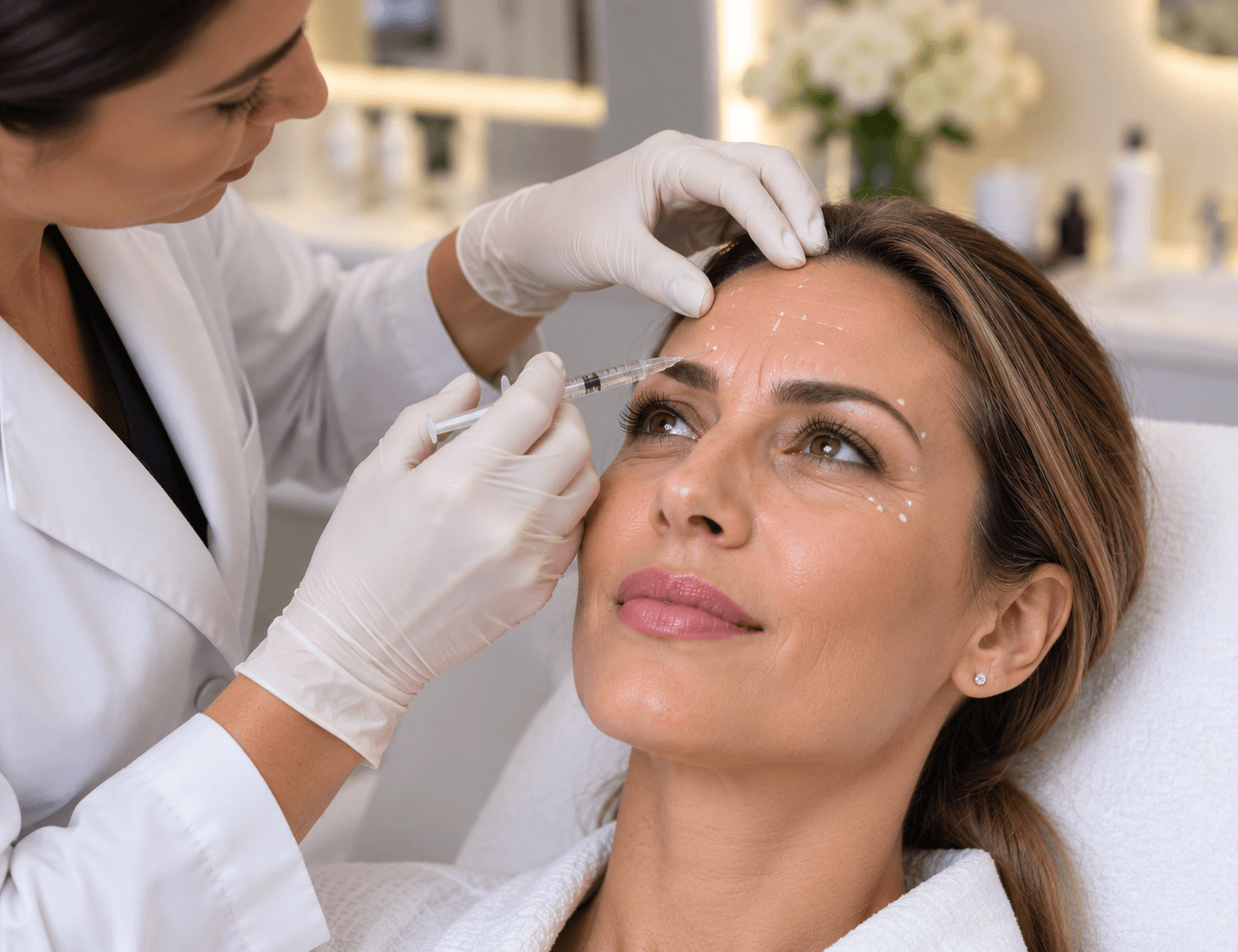 Patient during a Botox appointment at Chi Aesthetics Medspa in Staten Island